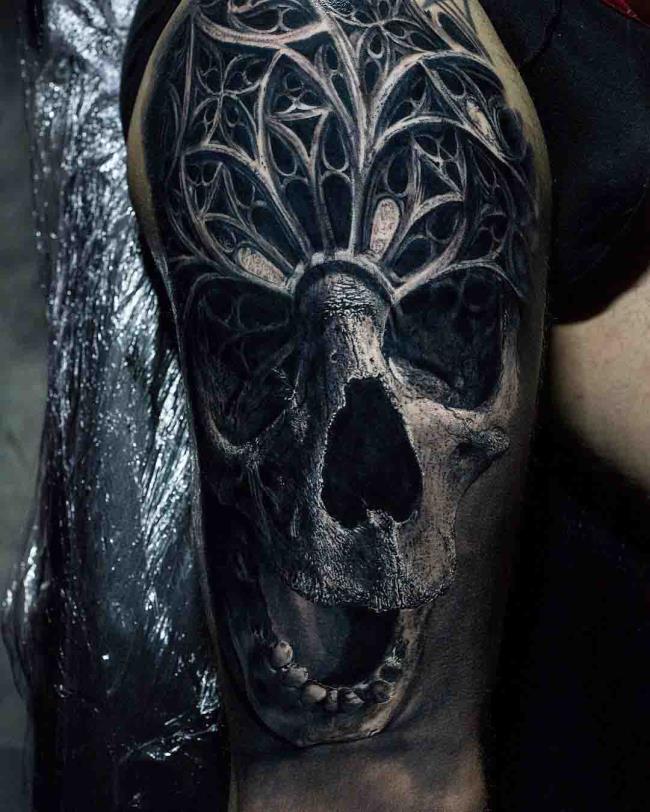 Verzameling van super coole schedel tattoo sjablonen voor jongeren