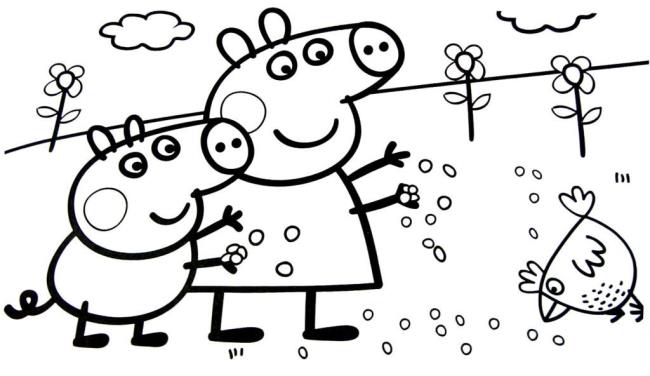 Collection of the most beautiful coloring pictures of Peppa Pig