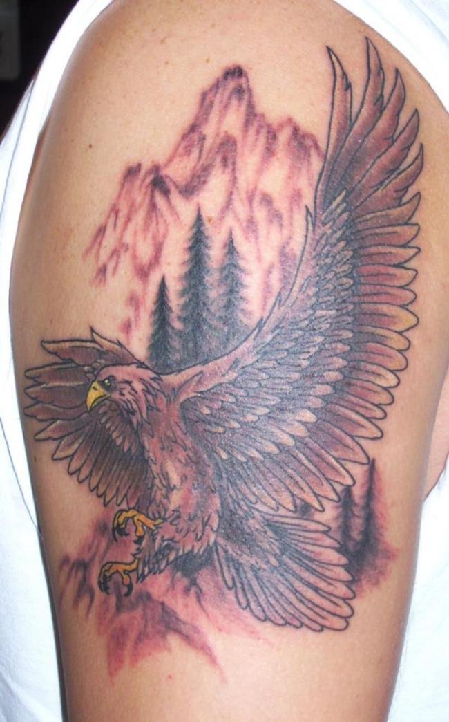 Sammlung von leistungsstarken und leistungsstarken Adler-Tattoo-Mustern