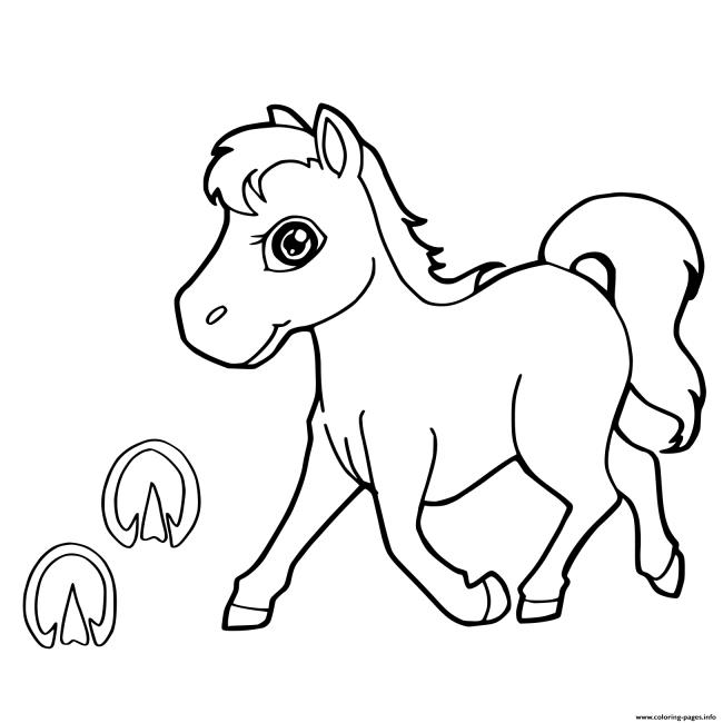 Zusammenfassung der Bilder von niedlichen Pferden für Kinder