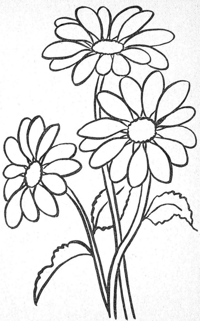 Collection of 4-year-old coloring pictures with flowers