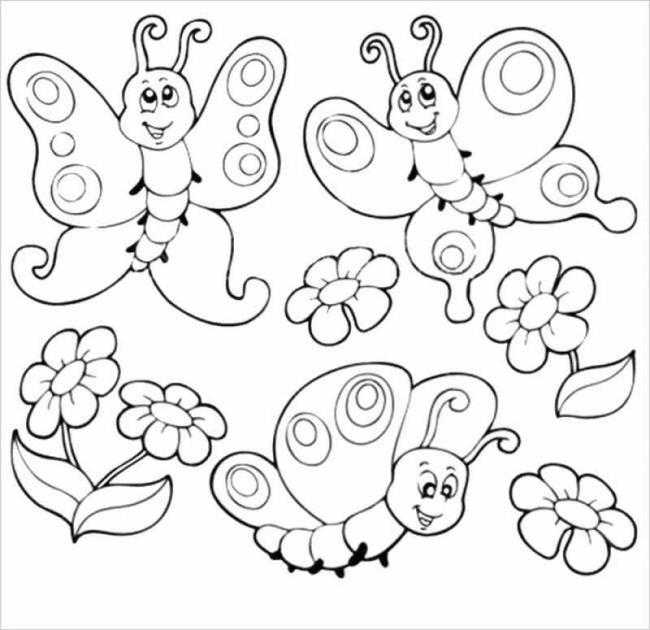 Collection of butterfly coloring for girls