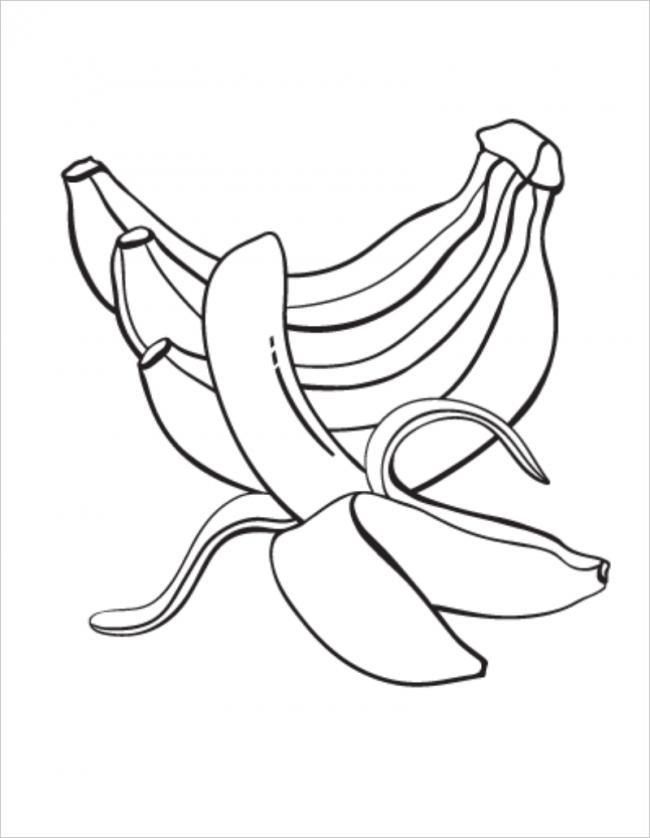 Coleção das mais belas imagens para colorir banana