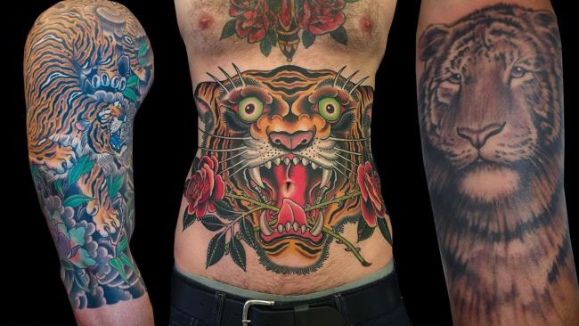 Collezione di modelli di tatuaggi tigre potenti e impressionanti