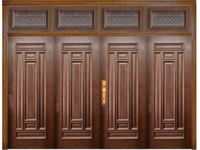 美しいモダンな木製ドアの写真