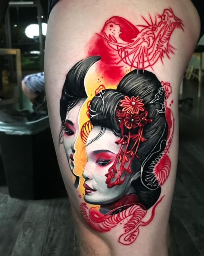 Colecție de modele de tatuaje fermecătoare și unice Geisha