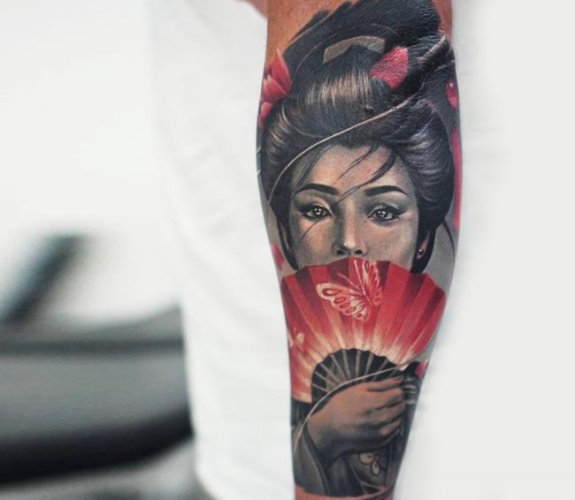 Koleksi pola tato Geisha yang menawan dan unik