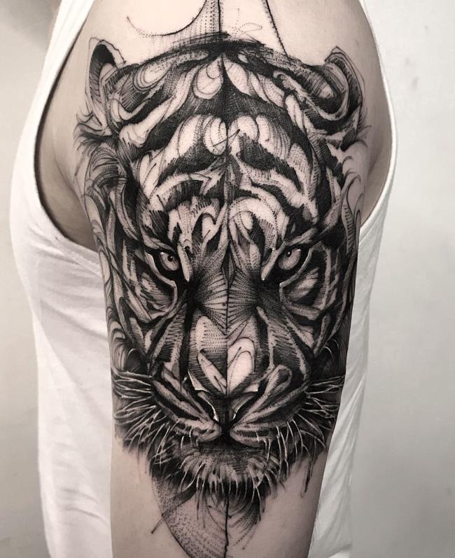 Koleksi pola tato harimau yang kuat dan mengesankan