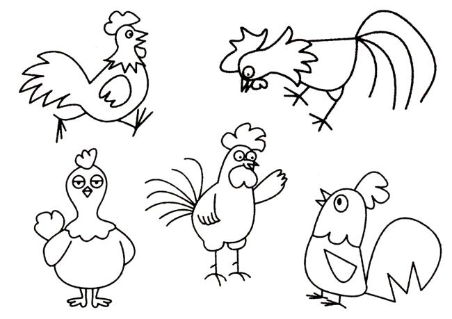 Ringkasan gambar mewarnai ayam yang indah untuk bayi