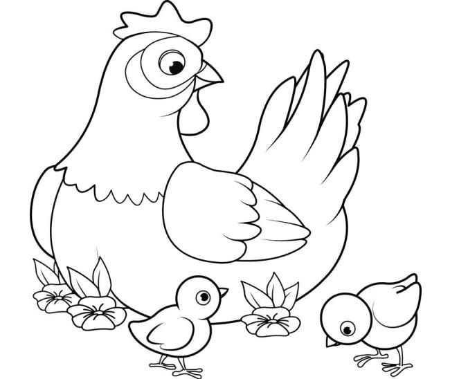 Résumé de belles images à colorier de poulets pour bébés