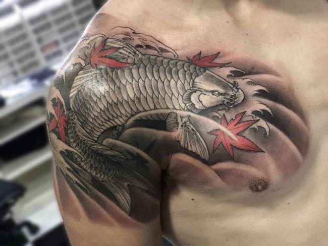 最美麗的鯉魚紋身圖案的集合
