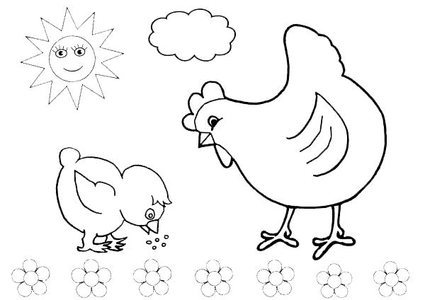 Résumé de belles images à colorier de poulets pour bébés