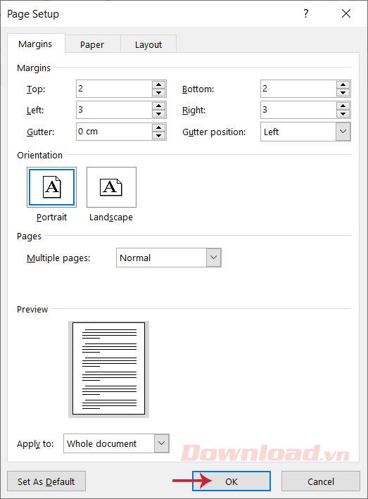 Page Setup dialog box