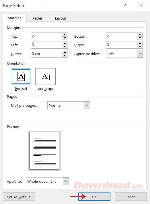 Kotak dialog Penyediaan Halaman