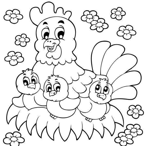 Summary of beautiful coloring pictures of chickens for babies