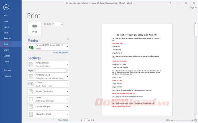 Lihat margin sebelum dicetak