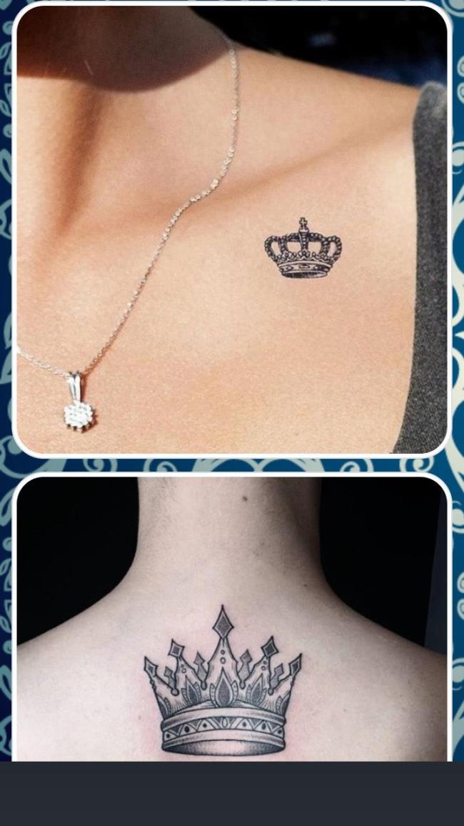 Краткое описание узоров с татуировкой в ​​виде маленькой короны