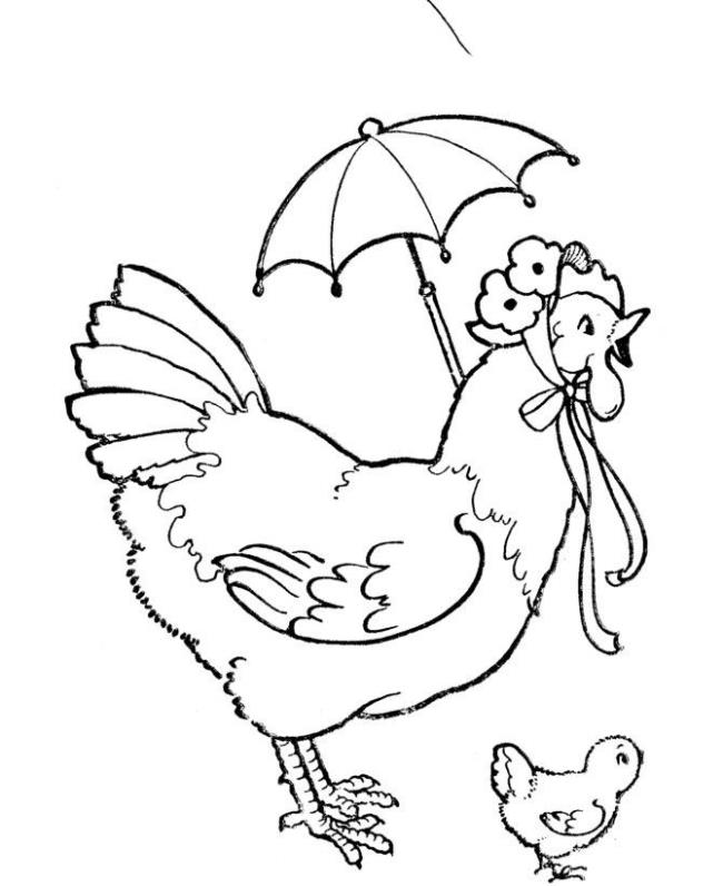 Summary of beautiful coloring pictures of chickens for babies