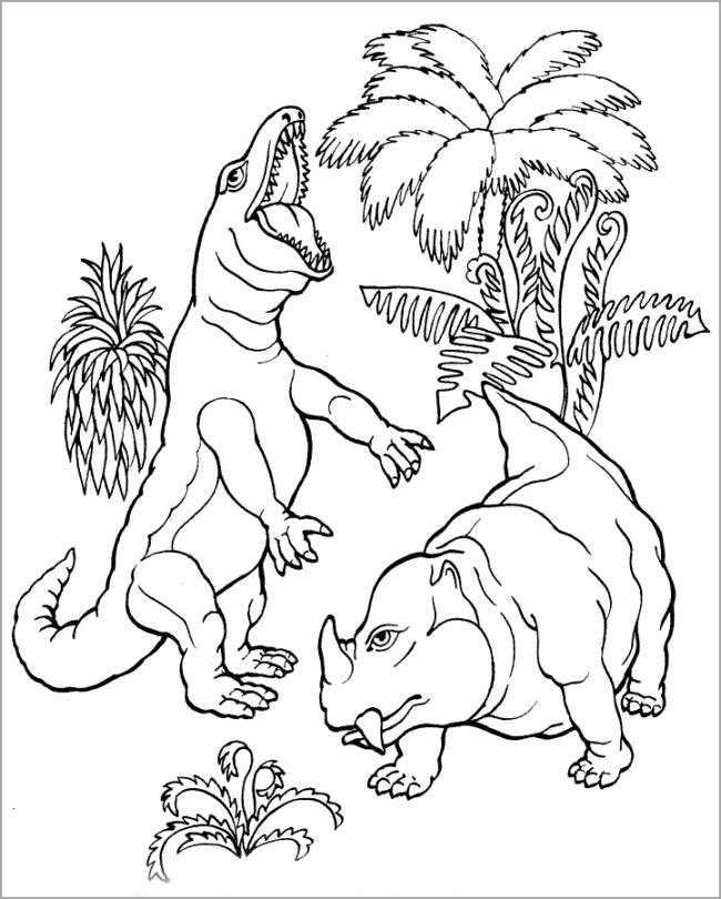 Collection of beautiful dinosaur coloring pages