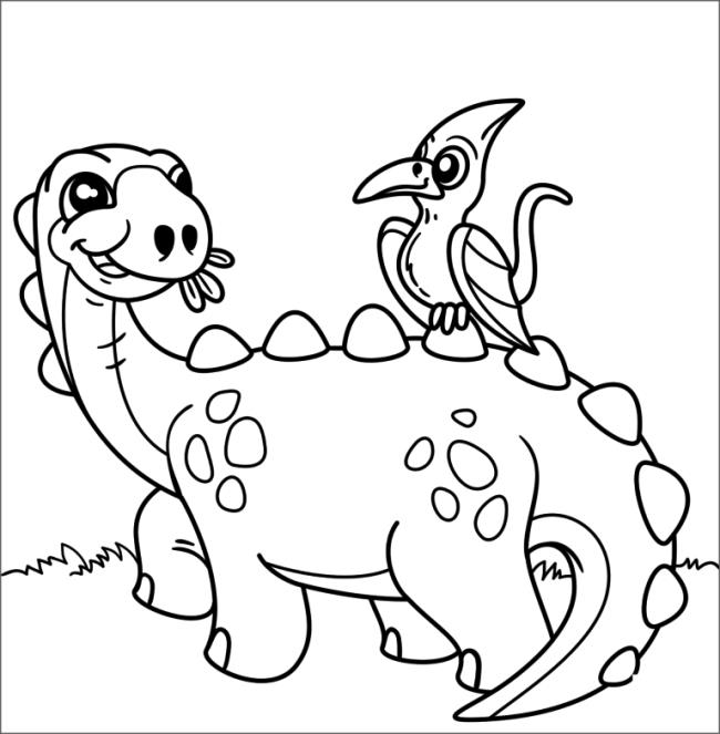 Collection of beautiful dinosaur coloring pages