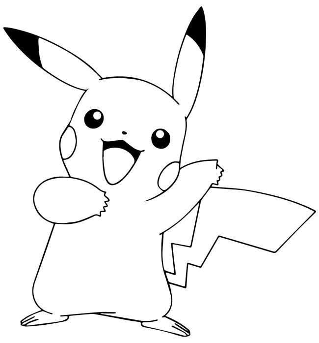 Desenhos de Pikachu para colorir