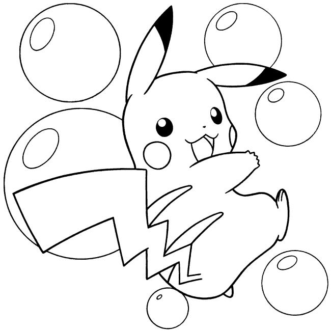 Zbiór pięknych kolorowanek Pikachu