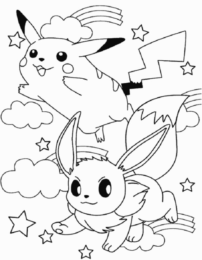 Desenhos de Pikachu para colorir