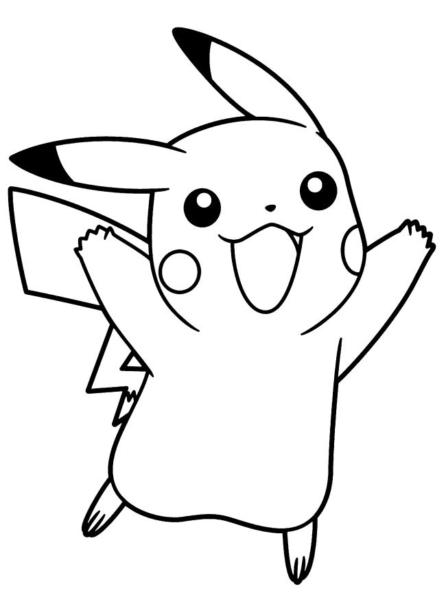 Desenhos de Pikachu para colorir