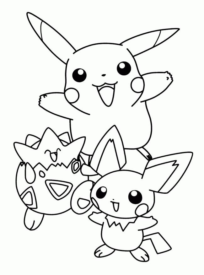 Desenhos de Pikachu para colorir