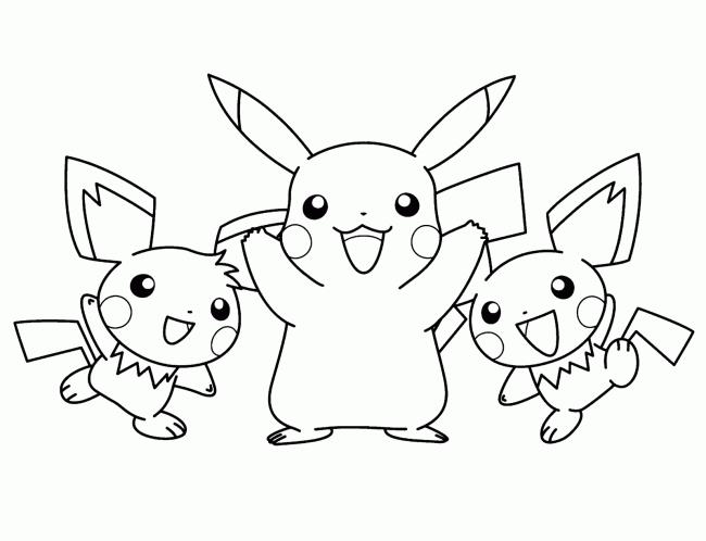 Desenhos de Pikachu para colorir