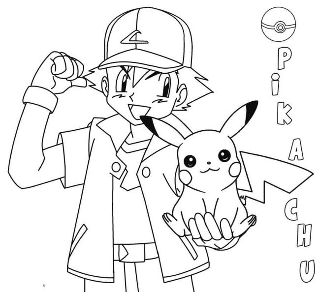 Desenhos de Pikachu para colorir