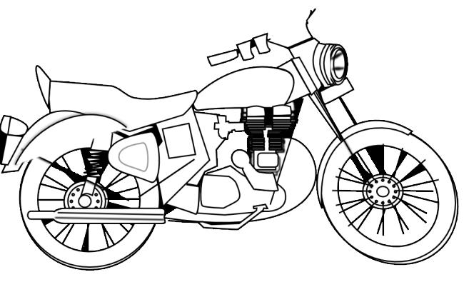 Koleksi gambar mewarnai sepeda motor yang indah