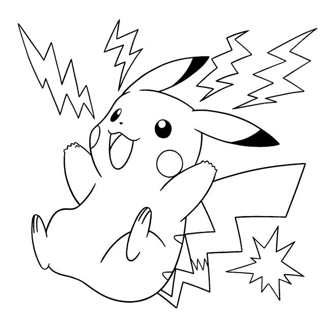 Desenhos de Pikachu para colorir