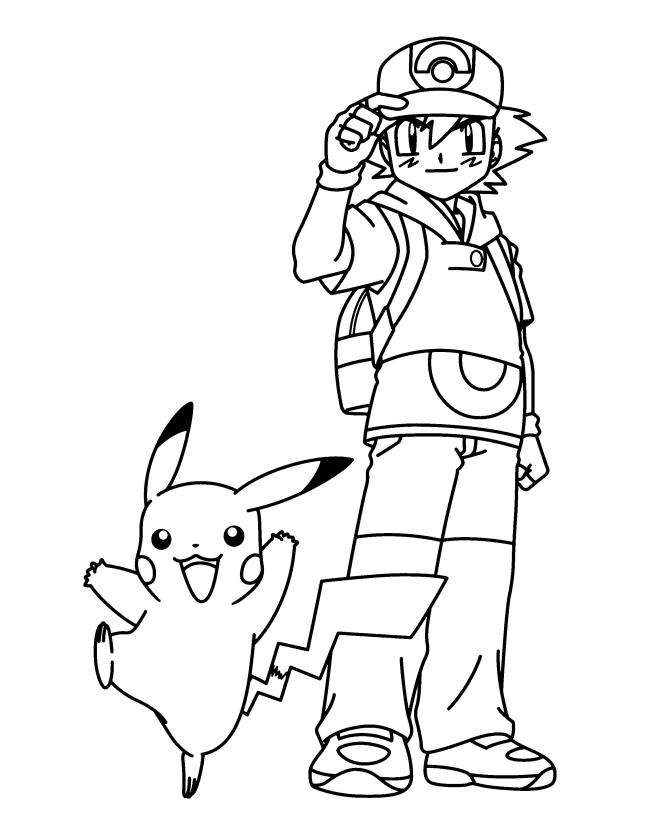 Desenhos de Pikachu para colorir