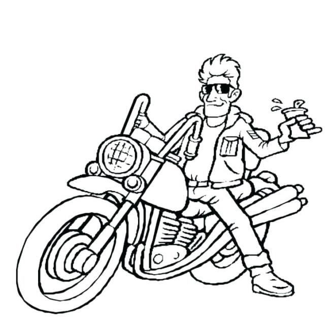 Collection of beautiful motorcycle coloring pictures