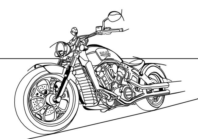 Collection of beautiful motorcycle coloring pictures