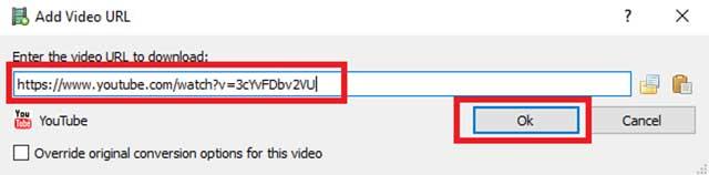 Masukkan URL video yang ingin anda muat turun ke peranti anda