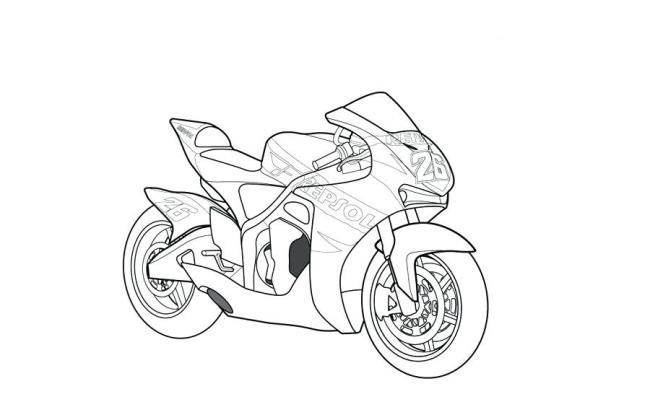 Collection of beautiful motorcycle coloring pictures