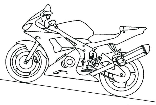 Koleksi gambar mewarnai sepeda motor yang indah