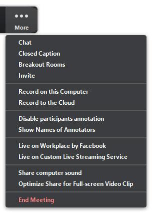 Pilihan lain di Zoom