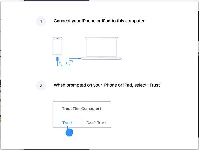 Teilen Sie Ihren iOS-Bildschirm per Kabel