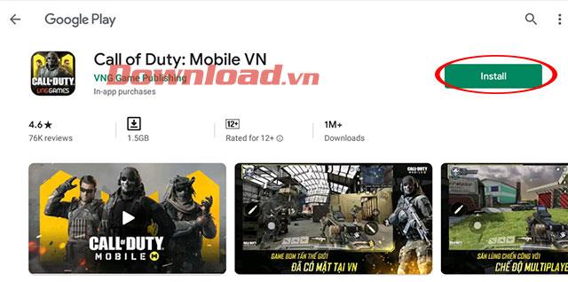 Installeer de game Call of Duty: Mobile VN