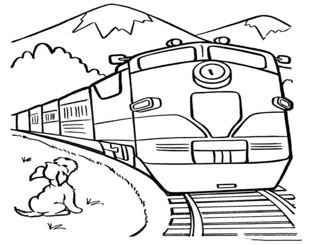 Collection of beautiful train coloring pictures