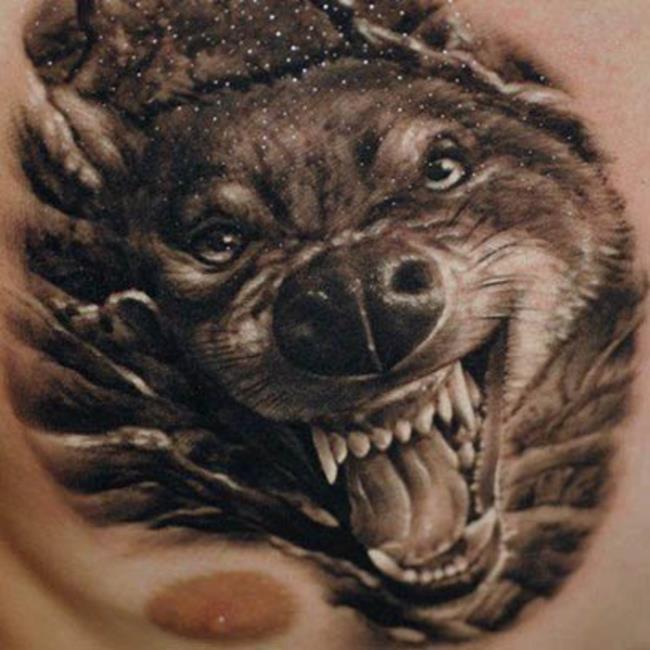Sammlung attraktiver und mysteriöser Wolf Tattoo Muster
