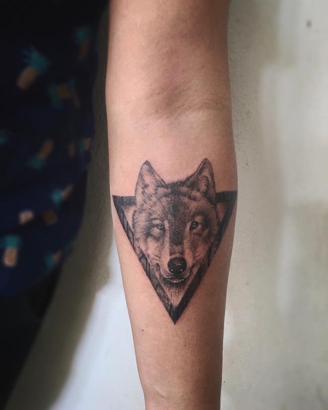 Coleção de padrões de tatuagem de lobo atraente e misteriosa