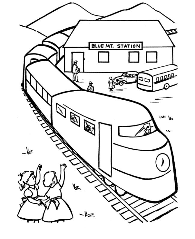 Collection of beautiful train coloring pictures