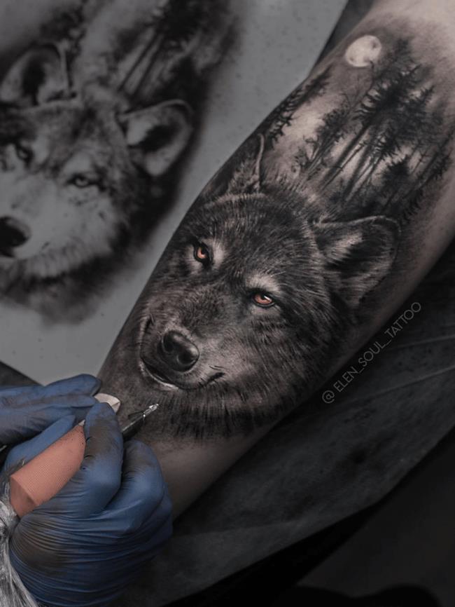 Sammlung attraktiver und mysteriöser Wolf Tattoo Muster