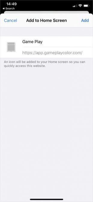 Add the app to the iPhone home screen