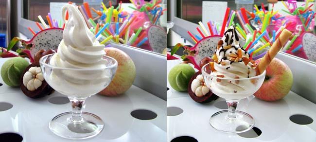 Zusammenfassende Bild attraktive Eiscreme aussehen, um sofort gegessen zu werden