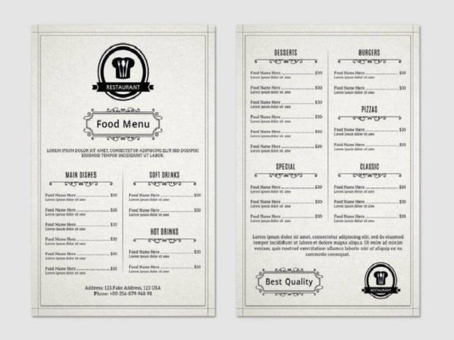 Koleksi template menu yang indah dengan banyak tema